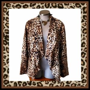 CHEETAH ☆ ANIMAL PRINT ☆ FLYAWAY FRONT JACKET ☆ Sz. 3x ☆ NWOT